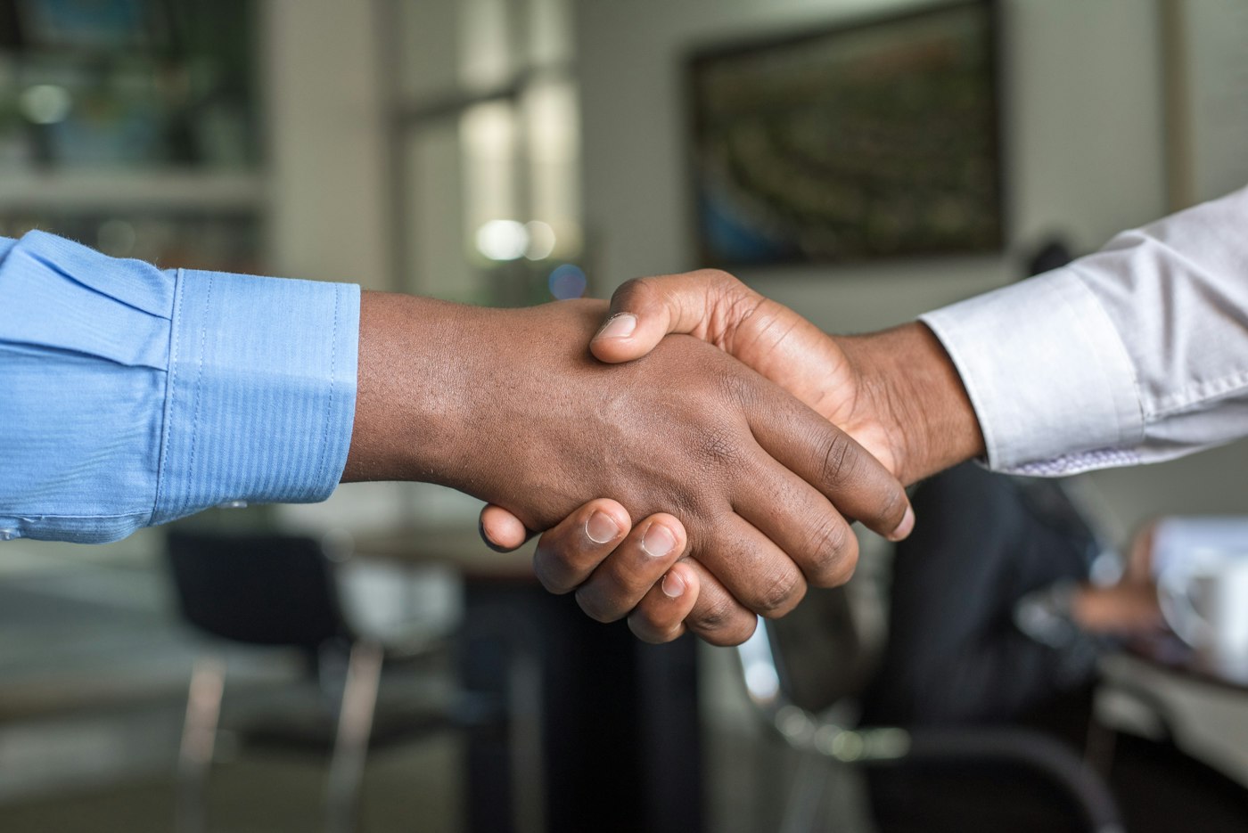 Handshake at the end of a client meeting